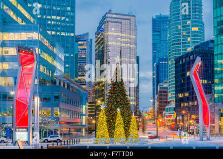 Christmas Jack Poole Plaza, Vancouver, Colombie-Britannique, Canada. Banque D'Images