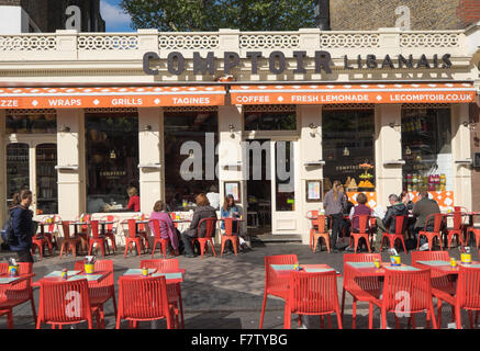 Des boutiques et des cafés de South Kensington, Londres Banque D'Images