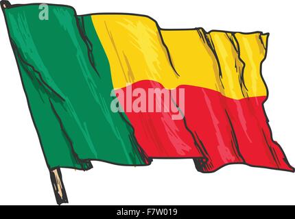 drapeau du Bénin Illustration de Vecteur