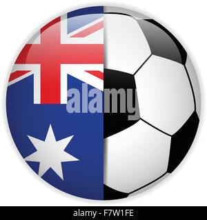 Drapeau de l'Australie avec ballon de soccer Background Illustration de Vecteur