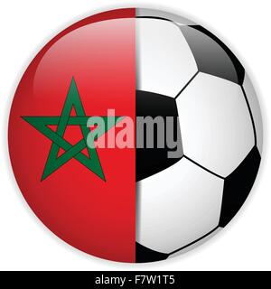 Maroc drapeau avec ballon de soccer Background Illustration de Vecteur