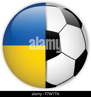 Drapeau de l'Ukraine avec ballon de soccer Background Illustration de Vecteur