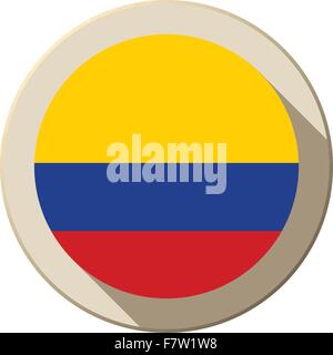 Icône Bouton Drapeau Colombie Modern Illustration de Vecteur