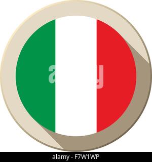 Drapeau de l'Italie moderne l'icône du bouton Illustration de Vecteur