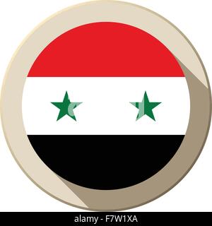 Drapeau de la Syrie moderne l'icône du bouton Illustration de Vecteur