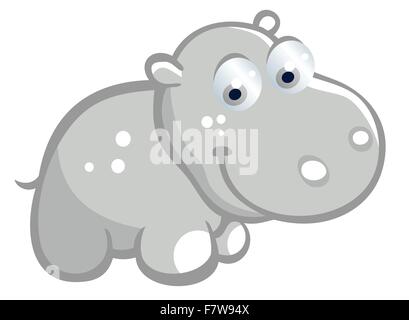 Baby hippo cartoon Illustration de Vecteur