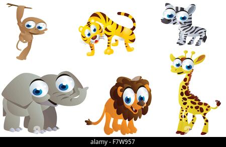 Mignon Animaux de safari Illustration de Vecteur