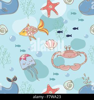 Caricature transparente pour la conception de modèle marine Illustration de Vecteur