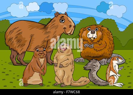 Animaux rongeurs cartoon illustration Illustration de Vecteur
