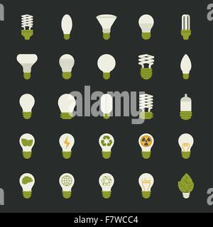 Lampe et ampoule électrique concept , icon set Illustration de Vecteur