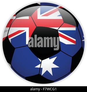 Drapeau de l'Australie avec ballon de soccer Background Illustration de Vecteur