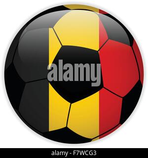 Belgique drapeau avec ballon de soccer Background Illustration de Vecteur