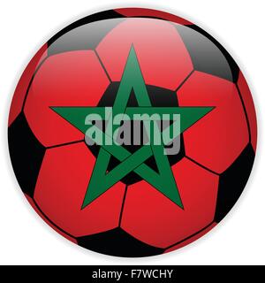 Maroc drapeau avec ballon de soccer Background Illustration de Vecteur