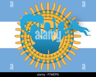 L'Argentine Soccer Fan Flag Cartoon Illustration de Vecteur