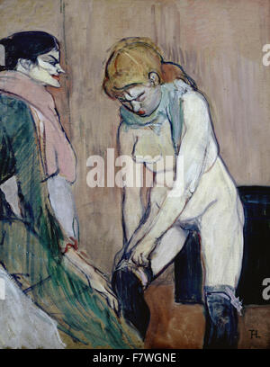 Henri de Toulouse-Lautrec - Femme tirant son bas ou femme de maison - 1894 Banque D'Images