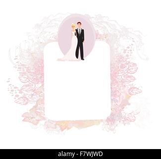 Carte d'invitation de mariage élégant avec ornement vintage background Illustration de Vecteur