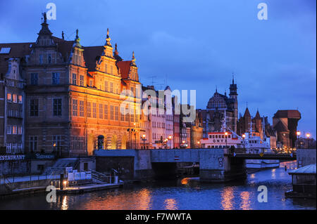 Porte Verte dans la rue Długi Targ, Gdansk, Pologne Banque D'Images