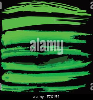 Vector set de coups de pinceau grunge sur fond noir Illustration de Vecteur