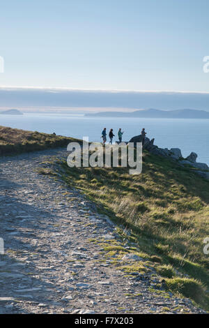 Voir l'Geokaum sur la montagne de l'île de Valentia, Irlande Banque D'Images