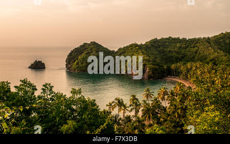 Vue aérienne de la plage de Playa medina, Péninsule de Paria, Venezuela Banque D'Images