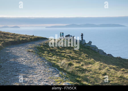 Voir l'Geokaum sur la montagne de l'île de Valentia, Irlande Banque D'Images