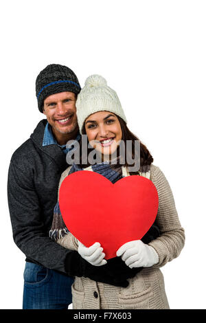 Couple de fête dans les vêtements d'hiver Banque D'Images