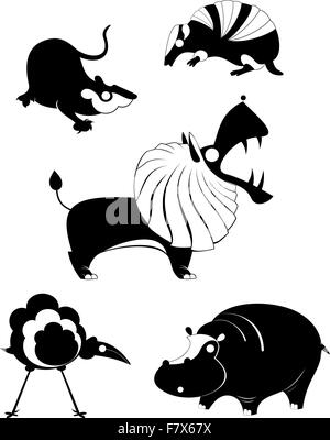 L'art original silhouettes animales Illustration de Vecteur