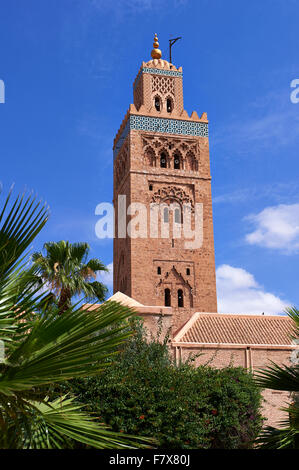 La Koutoubia a terminé 1199 avec un carré, Marrakech minaret berbère ( Marrakech ) , Maroc Banque D'Images