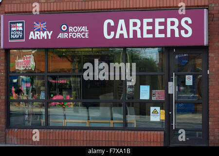 Centre de recrutement des forces armées dans la région de Preston, Lancashire. Banque D'Images