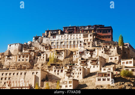 Thiksey Gompa, monastère bouddhiste tibétain de la casquette jaune, Leh, Ladakh, Inde. Banque D'Images