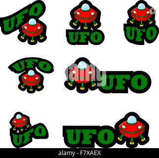 Icônes de UFO Illustration de Vecteur