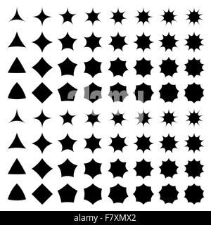 Star collection silhouette courbée Illustration de Vecteur