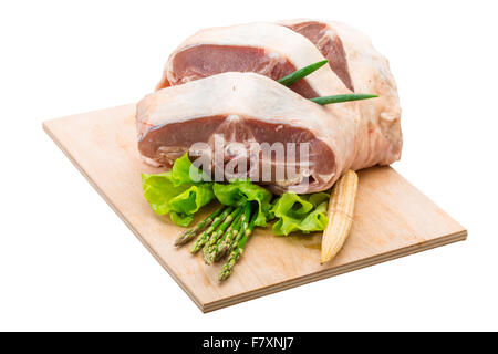 Agneau cru aux asperges Banque D'Images