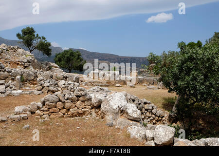 Ruines de Lato en Crète, ville-état de l'Latians. 4e et 3e siècle avant J.-C.. Banque D'Images