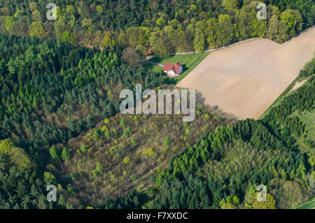 Ferme près de Damme (dümmer) d'en haut, le district de Vechta, Niedersachsen, Allemagne Banque D'Images