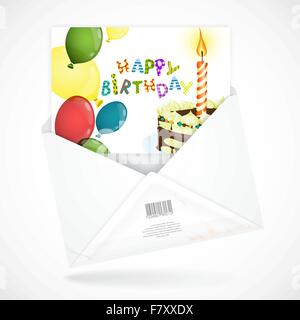 Carte de voeux avec enveloppes postales Illustration de Vecteur