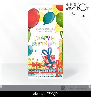 Invitation à une fête de la conception de cartes, Gabarit Illustration de Vecteur