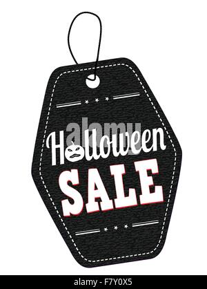 Offres spéciales Halloween noir cuir étiquette ou étiquette de prix Illustration de Vecteur