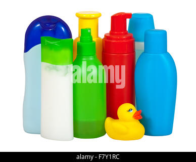 Flacons de toilette. Isolé sur fond blanc avec clipping path Banque D'Images