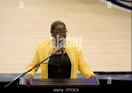 Philadelphie, Pennsylvanie, USA. 19Th Mar, 2015. LEAH D. DAUGHTRY, PDG de la DNCC accueille les médias à la Convention Nationale Démocratique des médias à l'automne du Comité de la Wells Fargo Center de Philadelphie PA © Ricky Fitchett/ZUMA/Alamy Fil Live News Banque D'Images