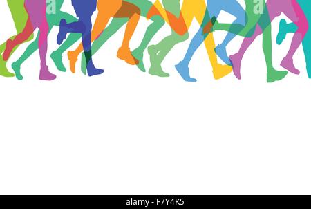 Le groupe de coureurs Illustration de Vecteur