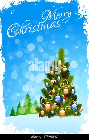 Joyeux Noël Carte de souhaits Illustration de Vecteur