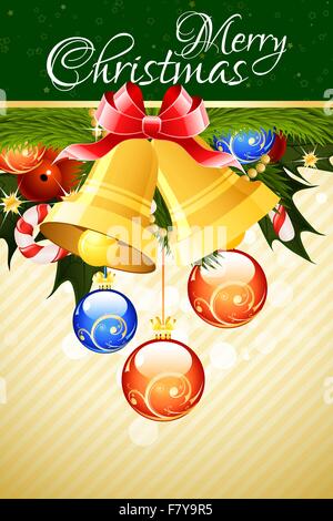 Joyeux Noël Carte de souhaits Illustration de Vecteur