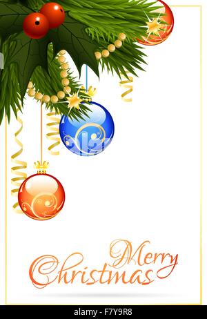 Joyeux Noël Carte de souhaits Illustration de Vecteur