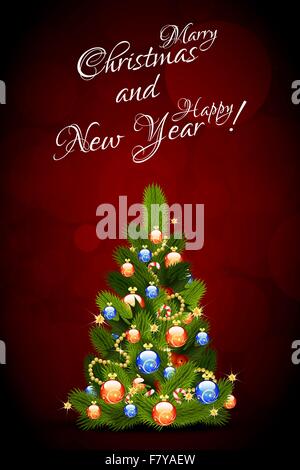 Joyeux Noël et Bonne Année Card Illustration de Vecteur