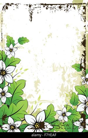Grunge background avec des feuilles Illustration de Vecteur