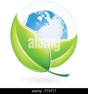 Icône avec terre Illustration de Vecteur