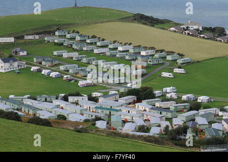 Maison de vacances caravanes près de la côte à Borth près de Ceredigion, pays de Galles. Banque D'Images