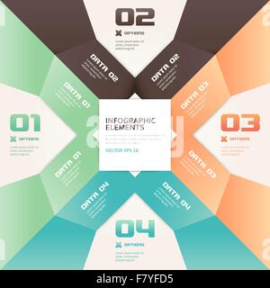 Numéro de style origami moderne infographies Options Banner Illustration de Vecteur