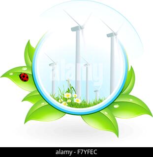 Icône de l'usine éolienne Illustration de Vecteur